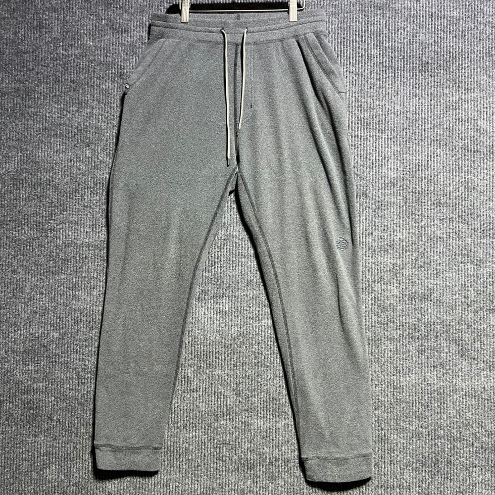 Stio Fleece Joggers Mens Medium Grey Tapered Drawstring Outdoor Lounge Pants